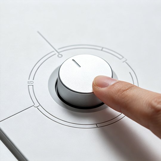 Electromechanical push-button control for easy operation